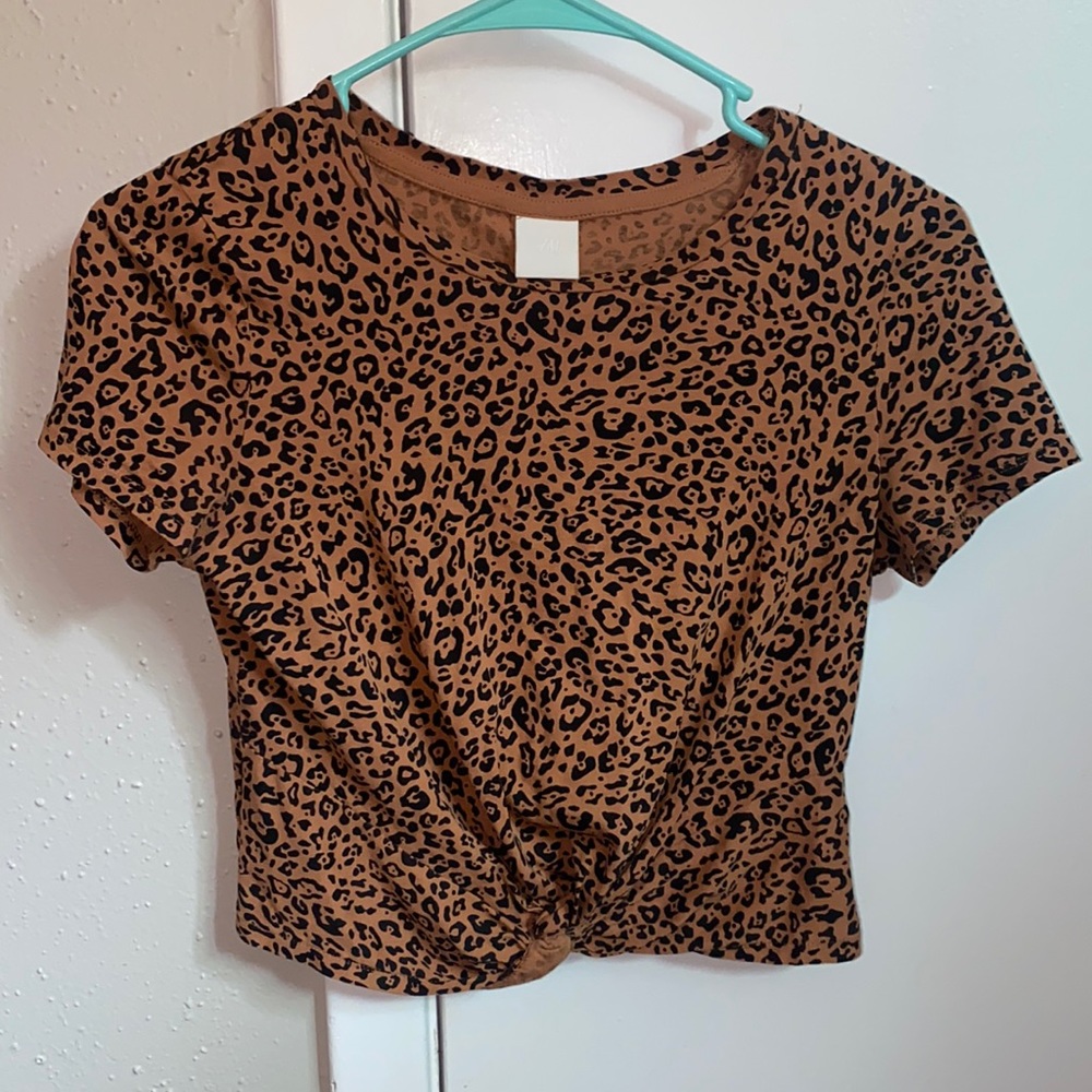 H&M cheetah crop top